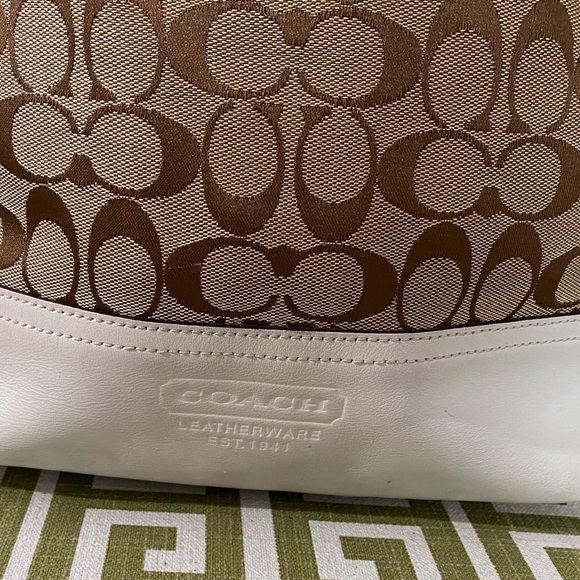 SOLD! COACH Signature Brown Jacquard Leather Bag & Turnlock Slim Envelope Wallet - Picture 6 of 15